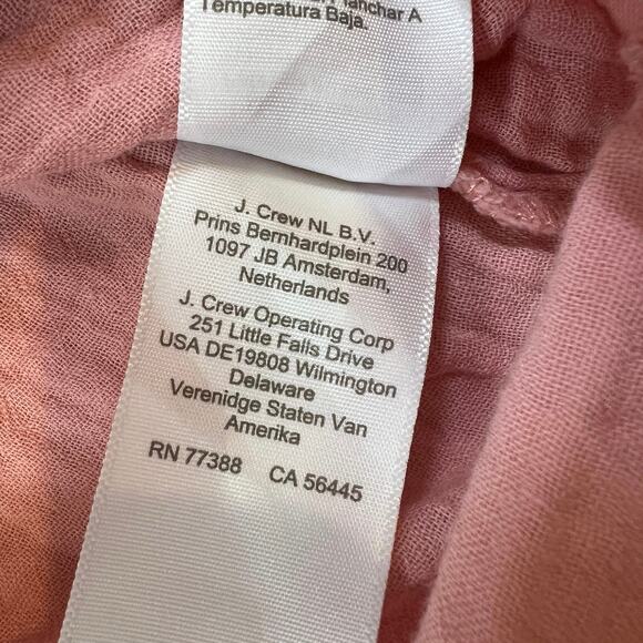 J Crew Gauze Smocked Ruffleneck Top Dusty Pink Women's L - Picture 6 of 8